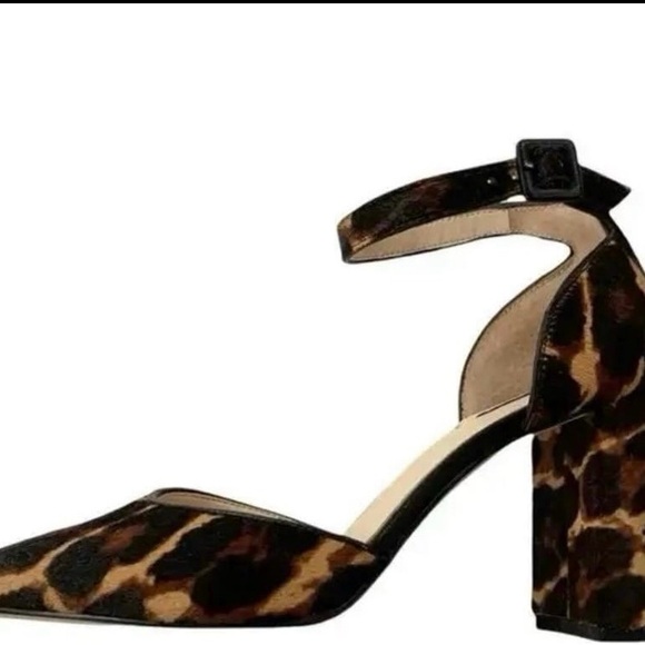 Leopard Print Ankle Strap Alex Marie Block Heel Women’s Sandals - Picture 6 of 12